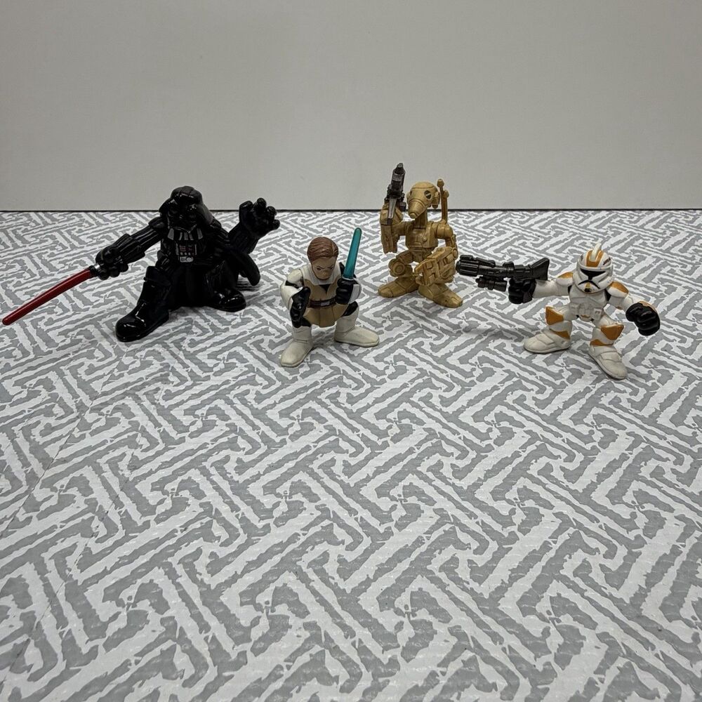 Star Wars Galactic Heroes Lot - Darth Vader, Obi-Wan, Cody & Battle Droid